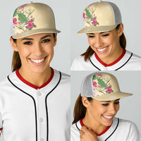 Hawaii Tropical Flowers Baseball Net Cap Polynesian Tattoo Buttermilk