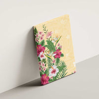 Hawaii Tropical Flowers Canvas Wall Art Polynesian Tattoo Buttermilk