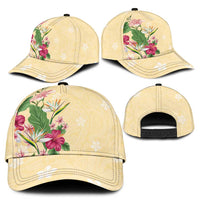 Hawaii Tropical Flowers Classic Cap Polynesian Tattoo Buttermilk