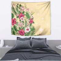 Hawaii Tropical Flowers Tapestry Polynesian Tattoo Buttermilk