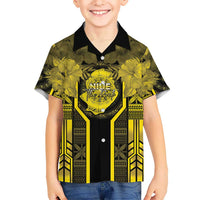 Niue The Rock Kid Hawaiian Shirt The Island Of The Uga LT05 Kid Black - Polynesian Pride