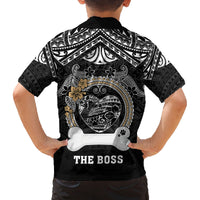 Personalized Shiba Inu Dog Family Matching Puletasi Dress and Hawaiian Shirt With Polynesian Heart Name Tags LT05 - Polynesian Pride