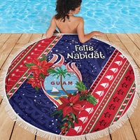 Guam Christmas Beach Blanket Felis Nabidat Guaman Seal With Poinsettia