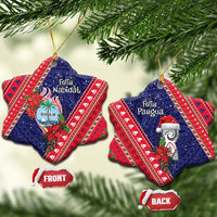 Guam Christmas Ceramic Ornament Felis Nabidat Guaman Seal With Poinsettia