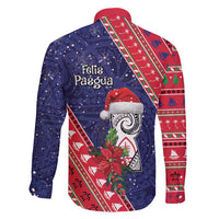 Guam Christmas Family Matching Short Sleeve Bodycon Dress and Hawaiian Shirt Felis Nabidat Guaman Seal With Poinsettia