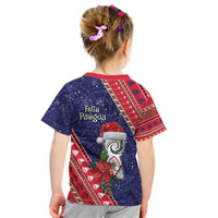 Guam Christmas Kid T Shirt Felis Nabidat Guaman Seal With Poinsettia
