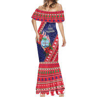 Guam Christmas Mermaid Dress Felis Nabidat Guaman Seal With Poinsettia