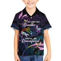 Personalised Polynesia Memorial Family Matching Off The Shoulder Long Sleeve Dress and Hawaiian Shirt Always Remembered Dragonfly Polynesian Style LT05 Son's Shirt Colorful - Polynesian Pride