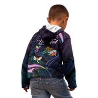 Personalised Polynesia Memorial Kid Hoodie Always Remembered Dragonfly Polynesian Style