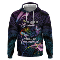 Personalised Polynesia Memorial Zip Hoodie Always Remembered Dragonfly Polynesian Style LT05 Pullover Hoodie Colorful - Polynesian Pride