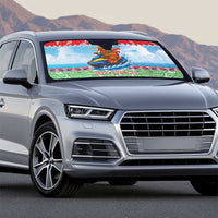 New Zealand Christmas Auto Sun Shade Funny Jet Ride Kiwi Xmas - Polynesian Pride