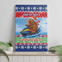 New Zealand Christmas Canvas Wall Art Funny Jet Ride Kiwi Xmas - Polynesian Pride