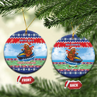New Zealand Christmas Ceramic Ornament Funny Jet Ride Kiwi Xmas - Polynesian Pride