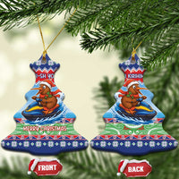 New Zealand Christmas Ceramic Ornament Funny Jet Ride Kiwi Xmas - Polynesian Pride