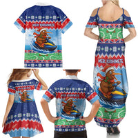 New Zealand Christmas Family Matching Summer Maxi Dress and Hawaiian Shirt Funny Jet Ride Kiwi Xmas - Polynesian Pride