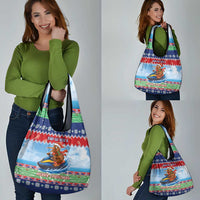 New Zealand Christmas Grocery Bag Funny Jet Ride Kiwi Xmas - Polynesian Pride