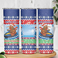New Zealand Christmas Skinny Tumbler Funny Jet Ride Kiwi Xmas - Polynesian Pride