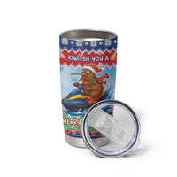 New Zealand Christmas Tumbler Cup Funny Jet Ride Kiwi Xmas - Polynesian Pride