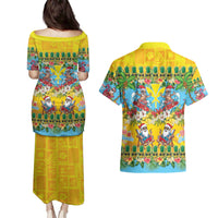 Hawaii Christmas Couples Matching Puletasi and Hawaiian Shirt Mele Kalikimaka Tropical Vibes - Polynesian Pride