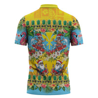 Hawaii Christmas Zipper Polo Shirt Mele Kalikimaka Tropical Vibes LT05 - Polynesian Pride