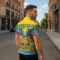 Hawaii Christmas Zipper Polo Shirt Mele Kalikimaka Tropical Vibes LT05 - Polynesian Pride