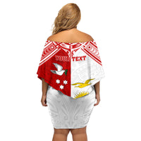 Personalised Tonga And Kiribati Family Matching Off Shoulder Short Dress and Hawaiian Shirt Coat Of Arms Polynesian Pattern LT05 - Polynesian Pride