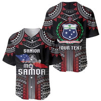Personalised Samoa Black Saturday Baseball Jersey Samoan Warrior Tribal Pattern LT05 - Polynesian Pride