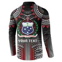Personalised Samoa Black Saturday Button Sweatshirt Samoan Warrior Tribal Pattern LT05 - Polynesian Pride