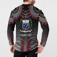 Personalised Samoa Black Saturday Button Sweatshirt Samoan Warrior Tribal Pattern LT05 - Polynesian Pride