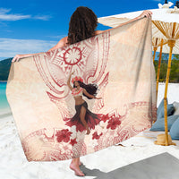 Tahiti Women's Day Sarong With Polynesian Pattern LT05 One Size 44 x 66 inches Beige - Polynesian Pride