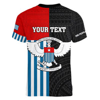 Personalised West Papua Women V Neck T Shirt Polynesian Pattern With Coat Of Arms LT05 - Polynesian Pride