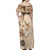 Samoa Siapo Pattern With Beige Hibiscus Family Matching Off Shoulder Maxi Dress and Hawaiian Shirt LT05 - Polynesian Pride