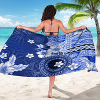 Samoa Siapo Pattern With Navy Hibiscus Sarong LT05 - Polynesian Pride