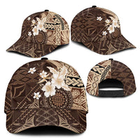 Samoa Siapo Pattern With Brown Hibiscus Classic Cap LT05 - Polynesian Pride