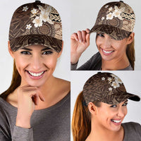 Samoa Siapo Pattern With Brown Hibiscus Classic Cap LT05 - Polynesian Pride