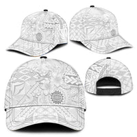 Samoa Siapo Pattern With White Hibiscus Classic Cap LT05 - Polynesian Pride