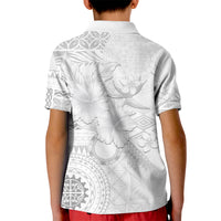 Samoa Siapo Pattern With White Hibiscus Kid Polo Shirt LT05 - Polynesian Pride