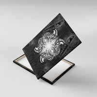 New Zealand Matariki Canvas Wall Art Maori Moko Black Galaxy LT05 With Frame Black - Polynesian Pride