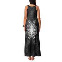 New Zealand Matariki Family Matching Tank Maxi Dress and Hawaiian Shirt Maori Moko Black Galaxy