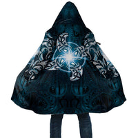 New Zealand Matariki Waita Cloak Maori Moko Dark Blue Galaxy LT05 Unisex Blue - Polynesian Pride