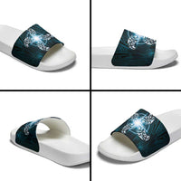 New Zealand Matariki Waita Slide Sandals Maori Moko Dark Blue Galaxy LT05 - Polynesian Pride