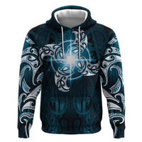 New Zealand Matariki Waita Zip Hoodie Maori Moko Dark Blue Galaxy LT05 Pullover Hoodie Blue - Polynesian Pride