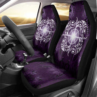 New Zealand Matariki Waipunarangi Car Seat Cover Maori Moko Purple Galaxy