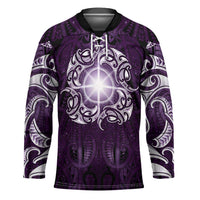 New Zealand Matariki Waipunarangi Hockey Jersey Maori Moko Purple Galaxy