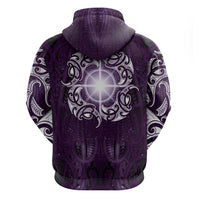 New Zealand Matariki Waipunarangi Hoodie Maori Moko Purple Galaxy