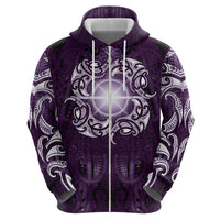New Zealand Matariki Waipunarangi Hoodie Maori Moko Purple Galaxy