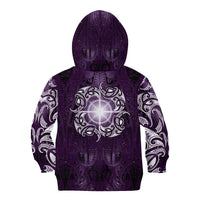 New Zealand Matariki Waipunarangi Kid Hoodie Maori Moko Purple Galaxy