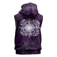 New Zealand Matariki Waipunarangi Sleeveless Hoodie Maori Moko Purple Galaxy