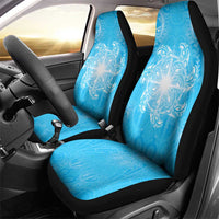 New Zealand Matariki Waiti Car Seat Cover Maori Moko Cyan Galaxy