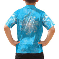 New Zealand Matariki Waiti Family Matching Off Shoulder Short Dress and Hawaiian Shirt Maori Moko Cyan Galaxy